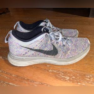 Nike Flyknit Lunar 1 Size 7.5 Wolf Grey Multicolor Lunarlon Running Shoes